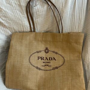 Prada St Barths Exclusive XL Logo Tote